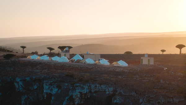 Socotra Luxury Camp at sunset